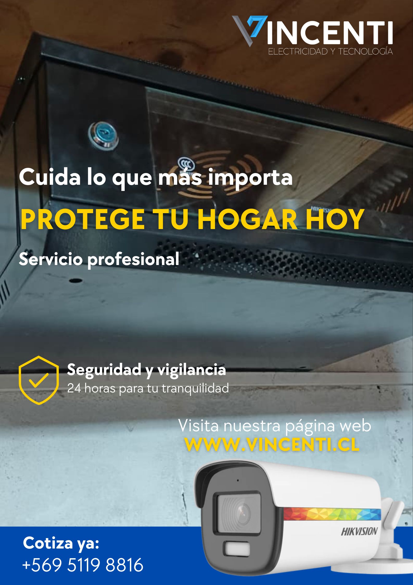 Afiche informativo: Tecnología de Seguridad Avanzada - Innovación en sistemas de protección