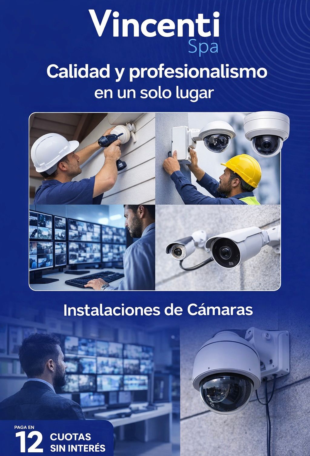 Afiche informativo: Camaras de seguridad por vicenti spa